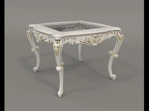 European Style Coffee Table and Armchairs 5 3D Model