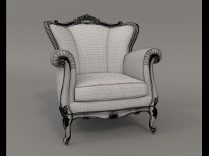 European Style Coffee Table and Armchairs 5 Modèle 3D