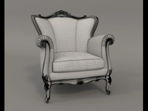European Style Coffee Table and Armchairs 5 3D Model
