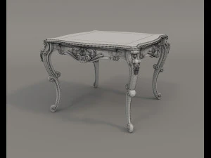 European Style Coffee Table and Armchairs 5 3D Model