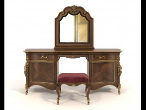 European Style Dressing Table 9 3D Model