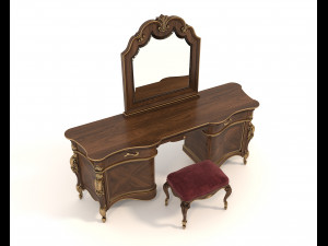 European Style Dressing Table 9 3D Model