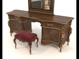 European Style Dressing Table 9 3D Model