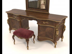 European Style Dressing Table 9 3D Model