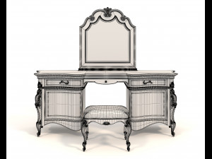 European Style Dressing Table 9 3D Model