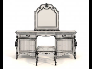 European Style Dressing Table 9 3D Model