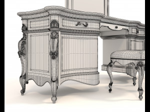 European Style Dressing Table 9 3D Model
