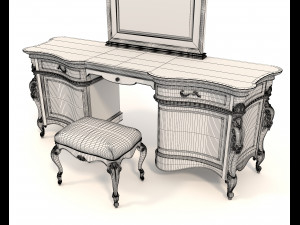 European Style Dressing Table 9 3D Model