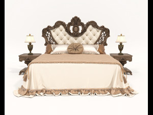 Classic Style Bed Set 32 3D मॉडल