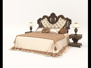 Classic Style Bed Set 32 3D मॉडल