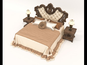 Classic Style Bed Set 32 3D मॉडल