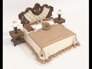 Classic Style Bed Set 32 3D मॉडल