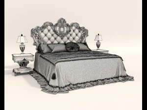 Classic Style Bed Set 32 3D Model