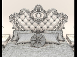 Classic Style Bed Set 32 3D मॉडल
