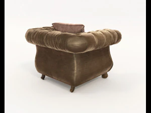 European Style Coffee Table and Armchairs 6 3D Model