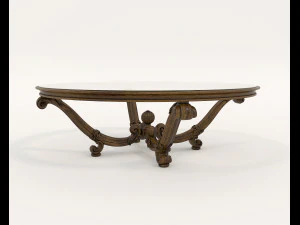 European Style Coffee Table and Armchairs 6 3D Model