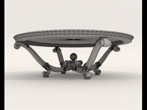European Style Coffee Table and Armchairs 6 Modello 3D