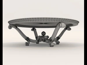 European Style Coffee Table and Armchairs 6 3D Model