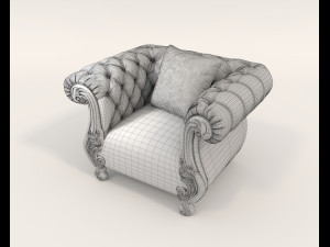 European Style Coffee Table and Armchairs 6 Modello 3D