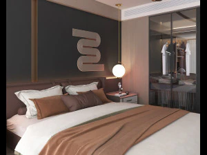 Modern Bedroom Interior Scene 34 3D Model