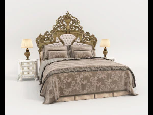 クラシックスタイルベッドセット33 3Dモデル