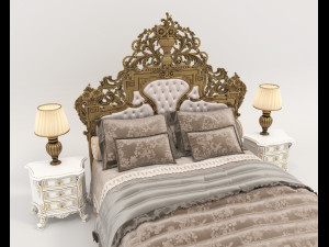 Classic Style Bed Set 33 3D Model