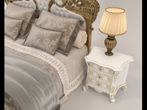 Classic Style Bed Set 33 3D Model