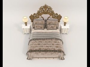 Classic Style Bed Set 33 3D Model