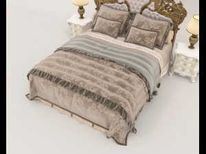 Classic Style Bed Set 33 3D Model