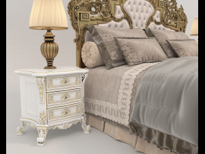 Classic Style Bed Set 33 3D Model