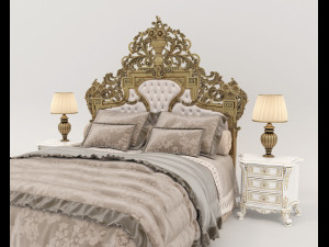 Classic Style Bed Set 33 3D Model