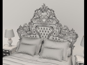 Classic Style Bed Set 33 3D Model