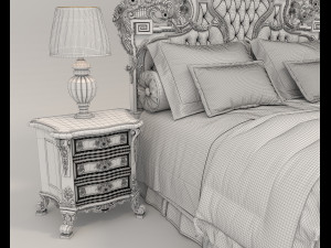 Classic Style Bed Set 33 3D Model