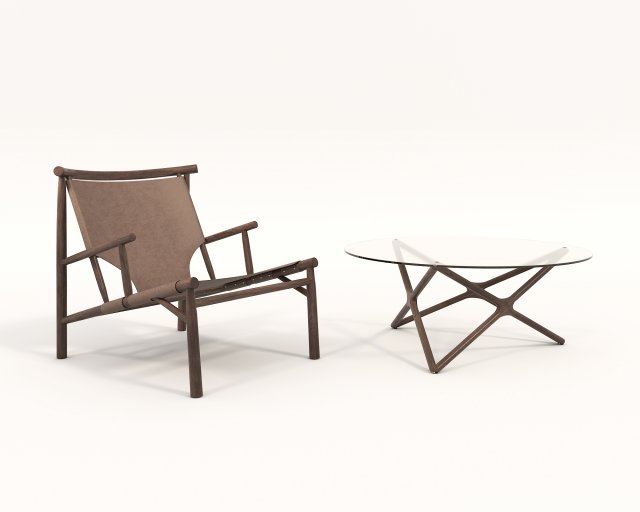 Modern Coffee Table and Armchair 8 Modello 3D .c4d .max .obj .3ds .fbx .stl .blend