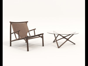Modern Coffee Table and Armchair 8 3D Модель