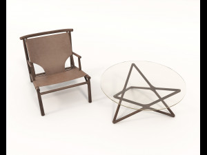Modern Coffee Table and Armchair 8 Modello 3D