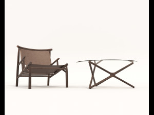 Modern Coffee Table and Armchair 8 Modello 3D