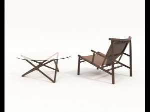 Modern Coffee Table and Armchair 8 Modello 3D