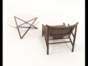 Modern Coffee Table and Armchair 8 Modello 3D
