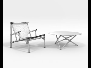 Modern Coffee Table and Armchair 8 Modello 3D