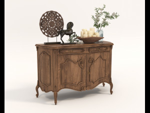 Classic Cabinet and Decoration Set 2 Model 3D