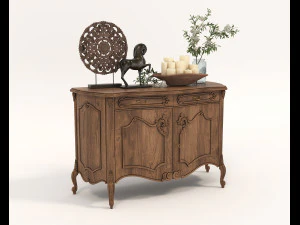 Klassisches Schrank- und Dekorationsset 2 3D Modell