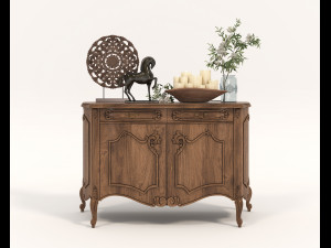 Classic Cabinet and Decoration Set 2 Modèle 3D