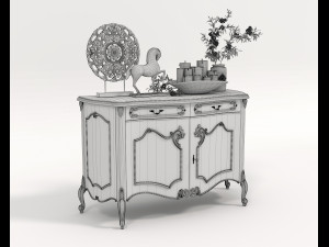 Classic Cabinet and Decoration Set 2 Modèle 3D