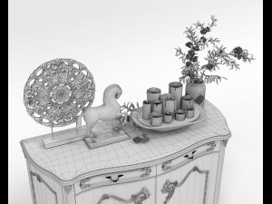 Classic Cabinet and Decoration Set 2 Modèle 3D