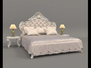 クラシックスタイルベッドセット34 3Dモデル