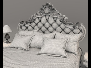 Classic Style Bed Set 34 Model 3D