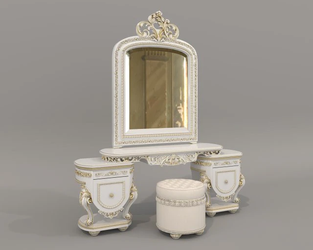 Classic Style Dressing Table 12 3D Model .c4d .max .obj .3ds .fbx .stl .blend