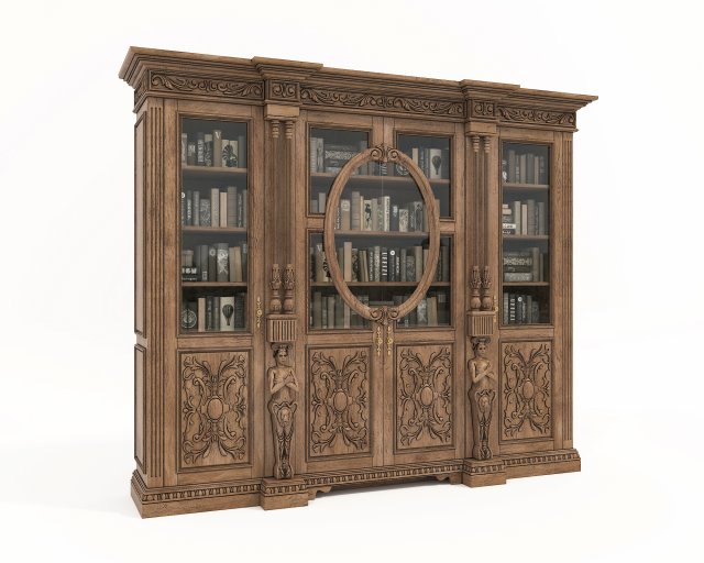 Display Cabinet Classic Style and Decoration 9 3D Model .c4d .max .obj .3ds .fbx .stl .blend 