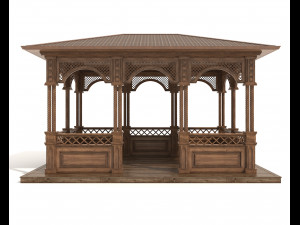 Wood Gazebo 4 Modèle 3D